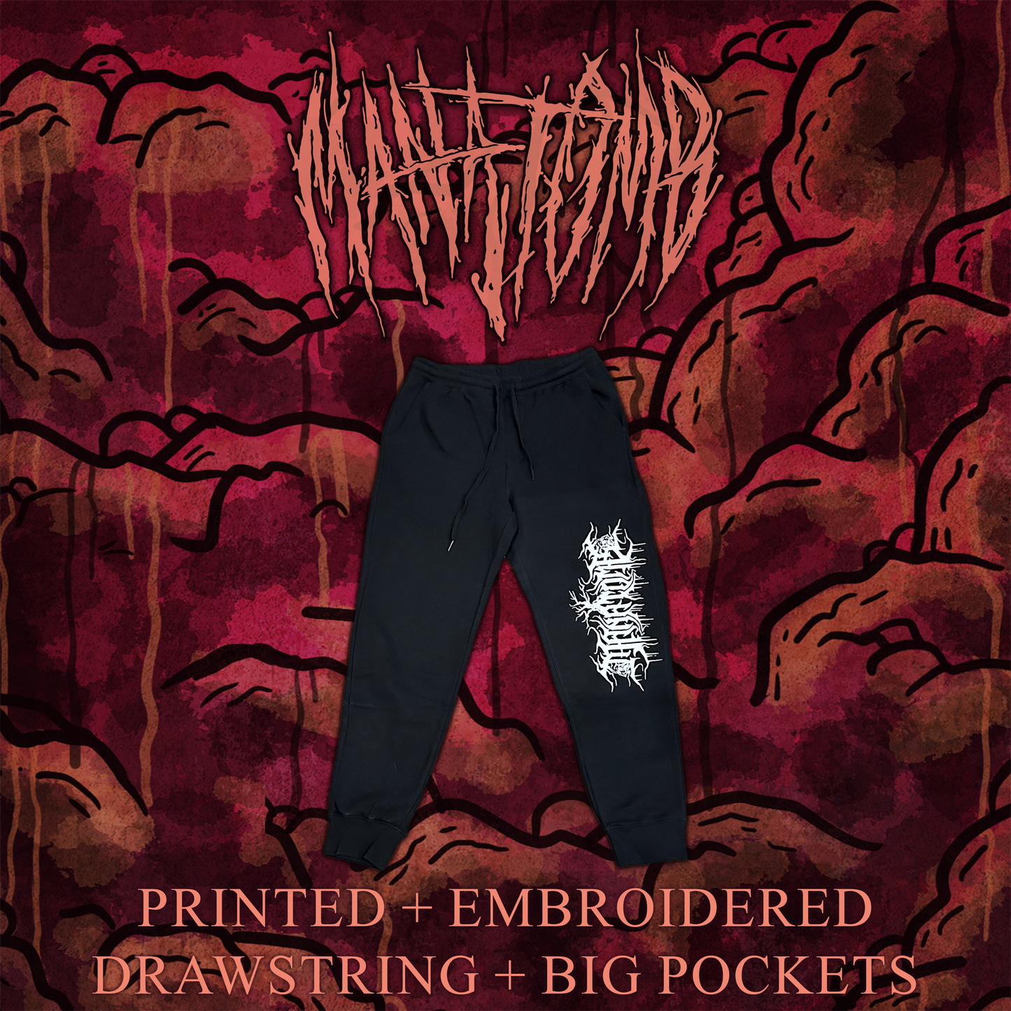 Printed + Embroidered Sweatpants