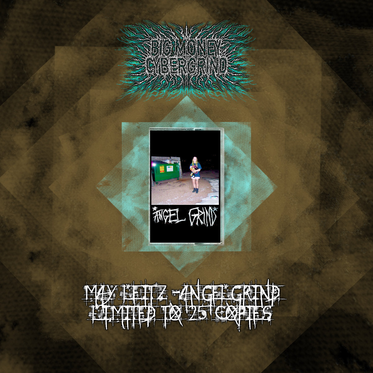 May Leitz - ANGELGRIND Hand-Stamped Black/White Split Cassette